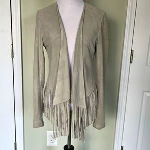 LAMB SKIN SUEDE FRINGED JACKET